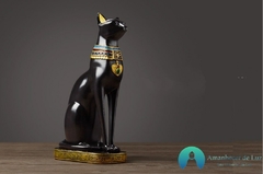 Escultura Gato Egípcio Deusa Bastet em Resina Preto - comprar online