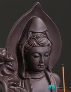 Incensário Deusa Kuan Yin Bodhisattva em Cerâmica - Amanhecer de Luz - Seu Universo de Luz Loja Online de Artigos Religiosos