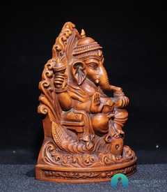 Escultura Deus Ganesha Sabedoria em Madeira Maciça - comprar online