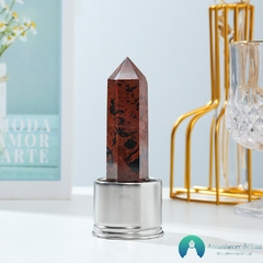 Infusor de Cristal em Pedra Natural Obsidiana Mogno