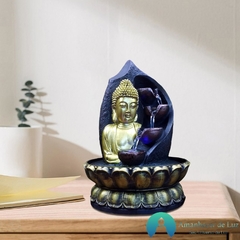 Fonte Buda Tibetano Dourado Feng Shui - Amanhecer de Luz - Seu Universo de Luz Loja Online de Artigos Religiosos