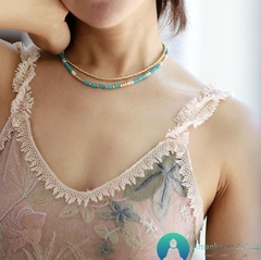 Gargantilha Choker Grace em Pedras Naturais. - loja online