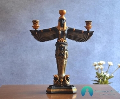 Escultura Castiçal Isis Deusa da Fertilidade e da Magia em Resina - Amanhecer de Luz - Seu Universo de Luz Loja Online de Artigos Religiosos