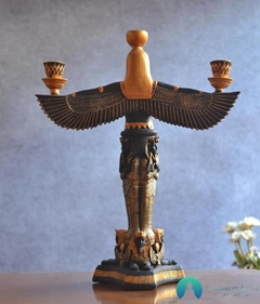 Escultura Castiçal Isis Deusa da Fertilidade e da Magia em Resina - loja online