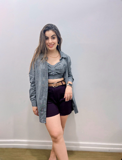 Conjunto de Cropped e Camisa Fabricia