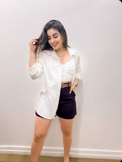 Conjunto de Cropped e Camisa Fabricia na internet