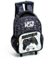 Mochila Infantil com Rodinha Gamer Bolso Frontal M Preta - Kit