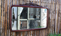 Espejo biselado, marco inglés de caoba. Cód.55047
