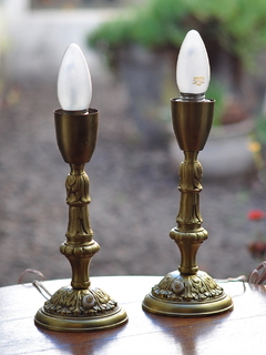 Par de veladores/ lámparas de mesa de bronce. Cód. 64019 - comprar online