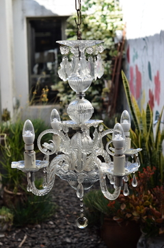 Araña Veneciana, cristal con 4 luces. Cód 61006