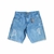 Bermuda Jeans Masculina Destroyed Ripped Azul Claro