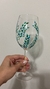 Taça de vinho em vidro (pintada a mão)