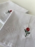 Guardanapo de tecido - Bordado Rosa - Estúdio Flora
