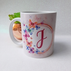 Caneca Alfabeto Floral - Nani Personalizados