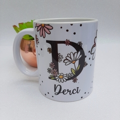 Caneca Alfabeto Floral - Nani Personalizados