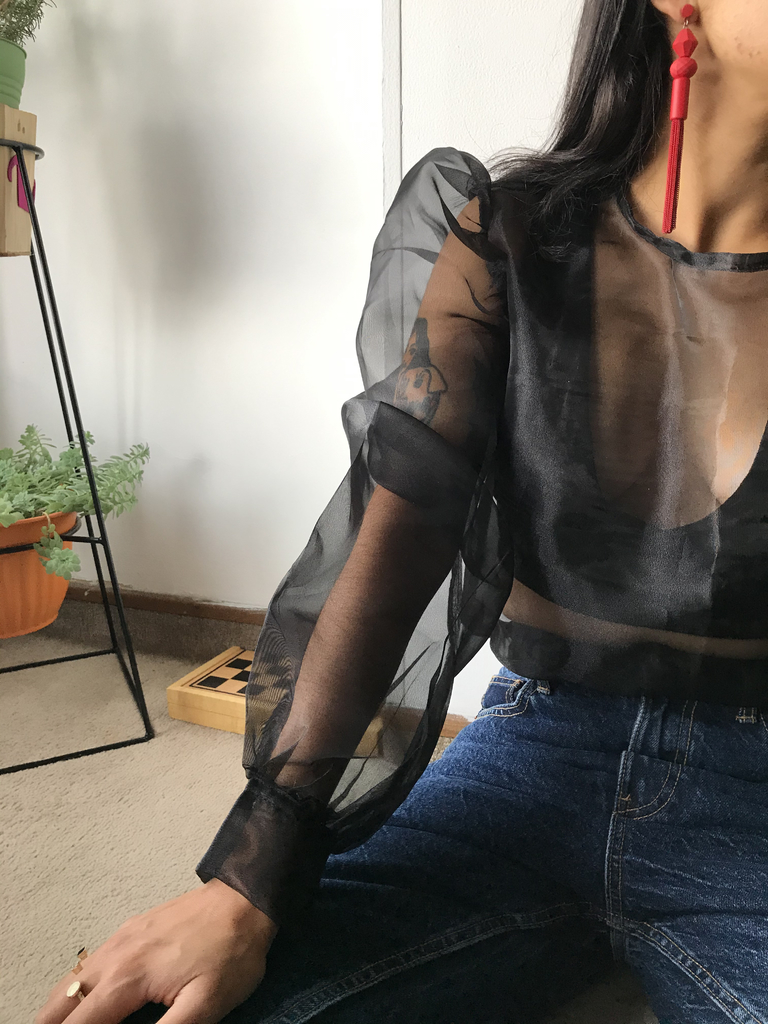 Camisa sales organza negra