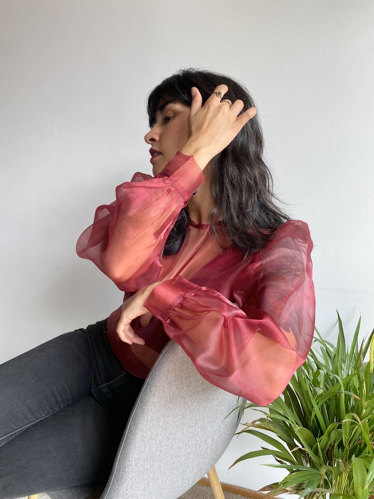 Blusas organza on sale seda