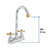 Mezcladora cromo-oro 4' p/lavabo, tipo bar, cruceta, Foset - Konstru Tools ®