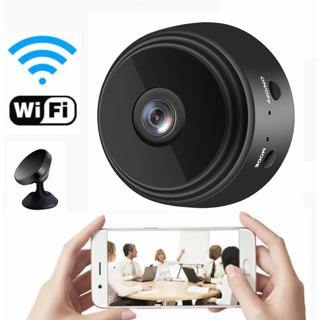 Mini cámara WiFi 1080p con base - Ezfera soluciones