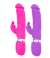 Vibrador Rabbit com Veias e Estimulador de Clitóris