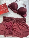 Conjunto saia marsala