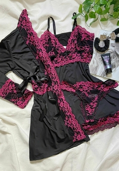 Kit Robe + Camisola Bicolor - Love Boutique Sensual