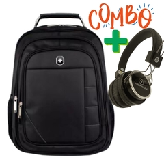 Mochila Executiva Reforçada Aço Notebook Swissland - Cor Preto + 1 Headphone na internet