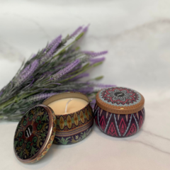 Vela Aromática de Soja Lata Mandala Iluminarte Grande - comprar online