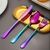 Image of Juego de cubiertos coloridos: juego de cubiertos de 24 piezas de acero inoxidable Rainbow Silverware