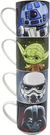 Set Star Wars 4 Tazas Apilables 4 Personajes R2-d2 Darth Vader Yoda y Storm Trooper 330 ml