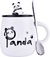 Taza tapa de panda 3D y cuchara