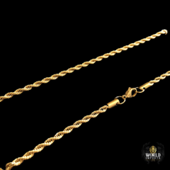 Imagem do KIT CORDÃO E PULSEIRA ELO BAIANO (5MM) – 70cm + PINGENTE MEDUSA – BANHADA A OURO 18K