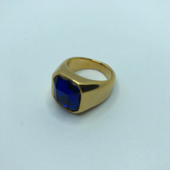 DEDEIRA ( ANEL ) - PEDRA AZUL ( BANHADO 18K ) - comprar online