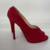 Sapato Peep Toe Christian Louboutin Camurça Vermelho - Wishlist Brechó