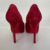 Sapato Peep Toe Christian Louboutin Camurça Vermelho - loja online