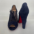 Sapato Peep Toe Christian Louboutin Camurça Azul Marinho na internet