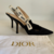 Scarpin Dior J`Adior Slingback Preto Salto 10 - loja online