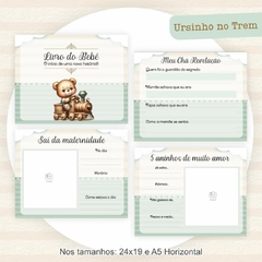 Ursinho no trem(caderneta e Livro do Bebê) - Ju Gresik papelaria infantil 