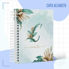 Agenda personalizada 2025 floral alfabeto