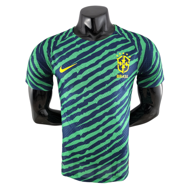Camisa Seleção Brasileira Pré-Jogo 2022 Jogador Nike Masculina - Azul e  Verde