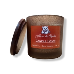 Vela Aromática - Canela Spicy com Pavio de Madeira 180g - Flocos de Algodão - Flocos de Algodão