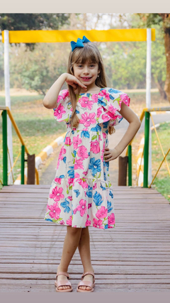 Vestido Flores com Babados