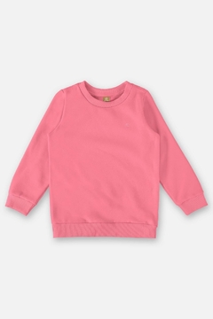 Blusa em Moletom Básico Feminino UP Baby - Ciano Baby