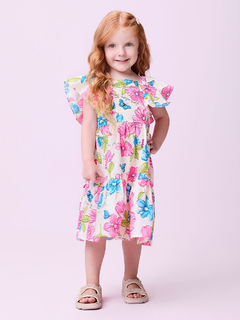 Vestido Flores com Babados - comprar online