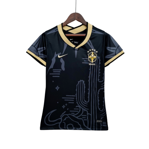 Camisa Seleção Brasil Ed.Esp.22 Torc.Nike Fem.Preto/Dourado
