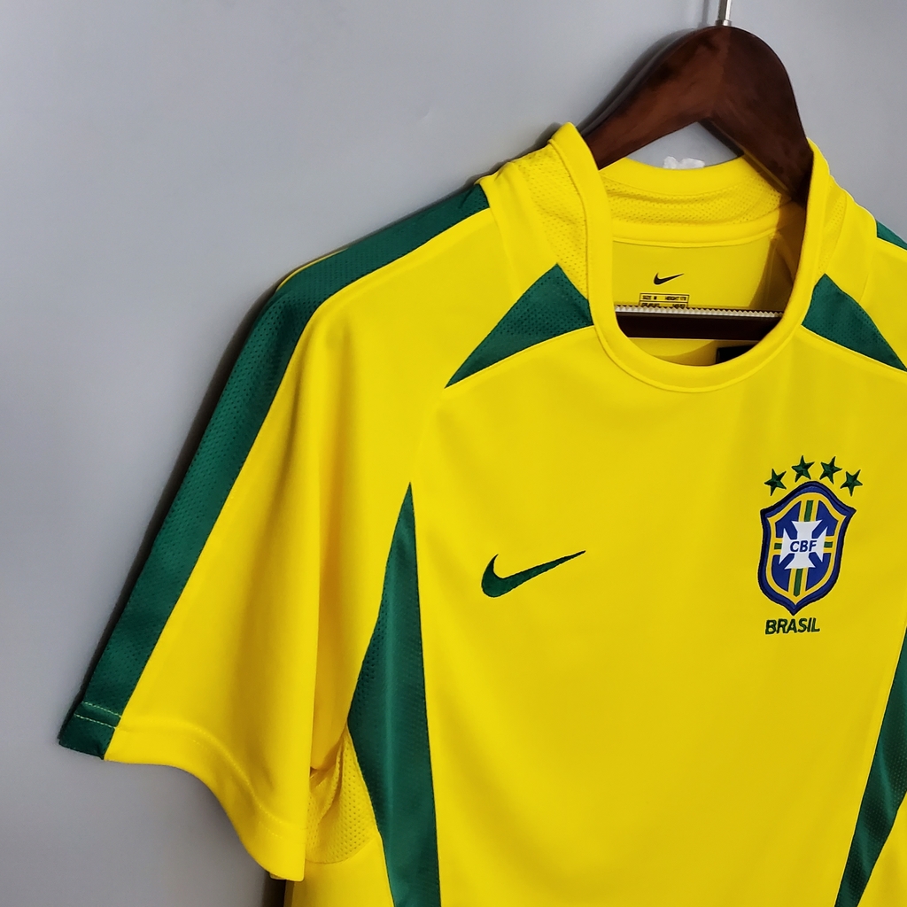 Camisa Retrô 2002 Seleção Brasileira I Nike Masculina Amarela