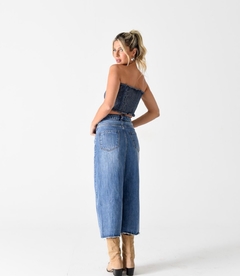 Saia midi jeans marmorizada - comprar online