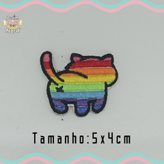 Patch Gatinho Pride Arco iris - Pudim Nerd®