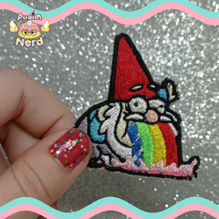 Patch Aplique Gnomo Gravity Falls arco iris com termocolante