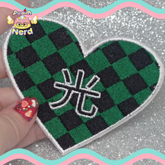 Patch Kimetsu Tanjirou Heart com termocolante